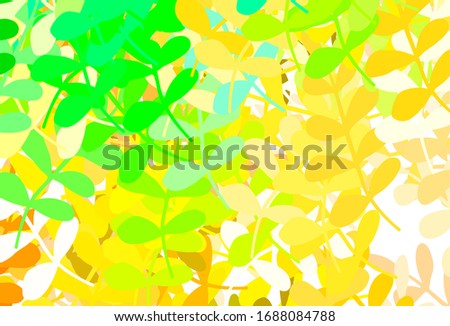 Light Green, Yellow vector natural pattern with leaves. An elegant bright illustration with leaves in Natural style. Elegant pattern for your brand book.