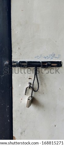 minimalist door handle, in the white door