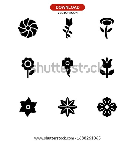 flower icon or logo isolated sign symbol vector illustration - Collection of high quality black style vector icons

