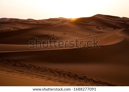 Landscape photography of Sahara Desert's sand dunes during sundawn, peacefull and relaxing wallpaper