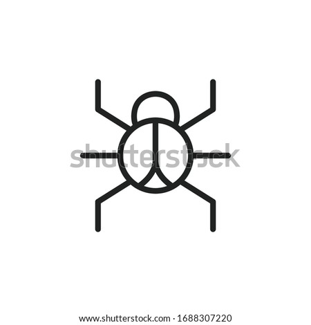 Simple bug line icon. Stroke pictogram. Vector illustration isolated on a white background. Premium quality symbol. Vector sign for mobile app and web sites.