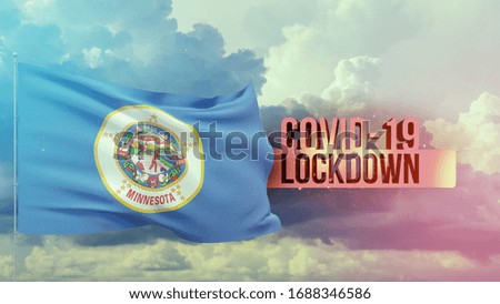 Coronavirus outbreak and coronaviruses influenza lockdown concept with flag of the states of USA. State of Utah flag Pandemic 3D illustration.