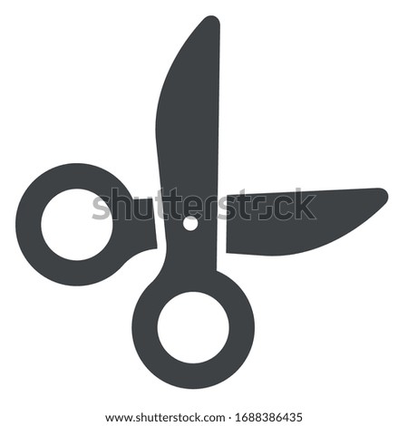 scissors black icon on white background
