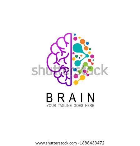 Brain logo design illustration, Education logo