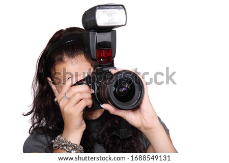 Girl with a high resolution camera