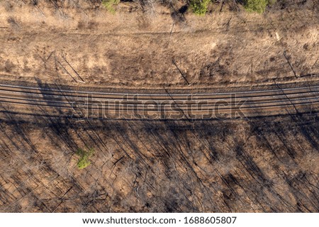 railway rails, view from above
