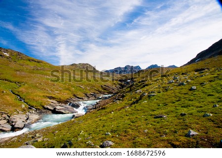 Stream In Sarek Nation Park Mountains - Beautiful Sunny Day