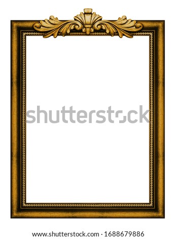 Wooden vintage frame isolated on white background, including clipping path