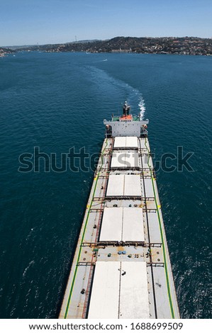 Aerial view oil tanker from above image