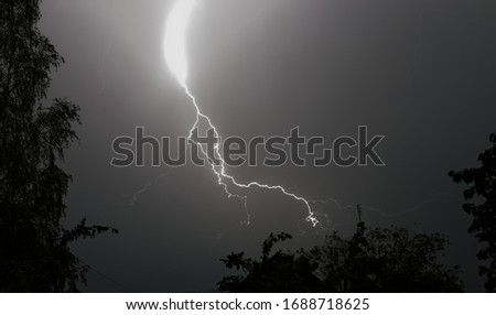 Lightning: lightning bolt, isolated against black ground.