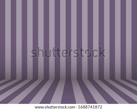 Stripe Room wall and floor in Grape Compote purple color themed background illustration in vector.
