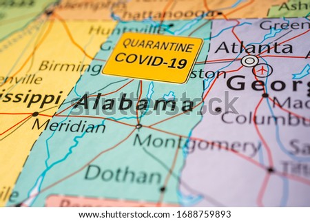 Alabama state Covid-19 Quarantine background