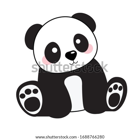 panda sitting vector illustration.
Panda isolated on white background.