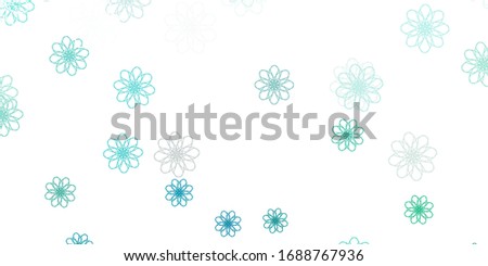 Light Green vector natural artwork with flowers. Simple colored illustration with abstarct flowers. Smart design for wrapping, wallpapers.