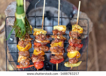 Barbecue grill for food texture