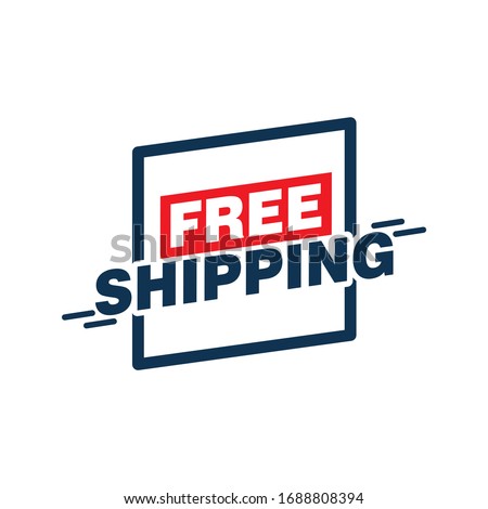 Free shipping sticker isolated on white background. Vector illustration