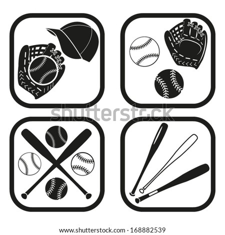 Baseball icon - four variations