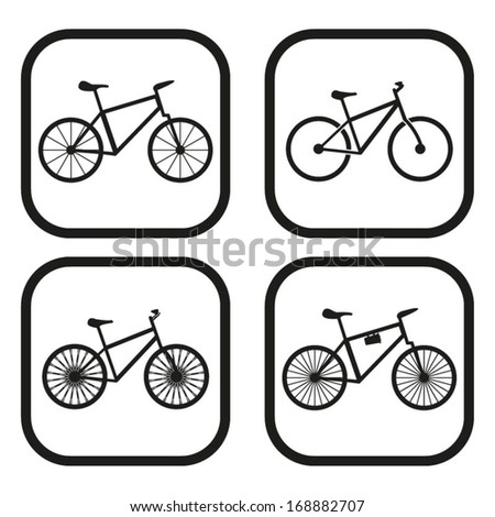 Bicycle icon - four variations