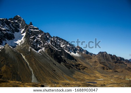 Mountain landscapes in Cordillera Real, Andes, Bolivia