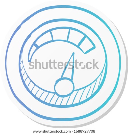 Dashboard icon in sticker color style. Control panel, odometer, speedometer