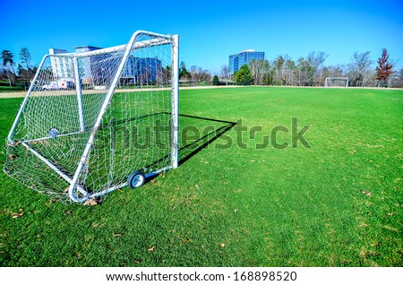 soccer field on a sunny day in a Public Park