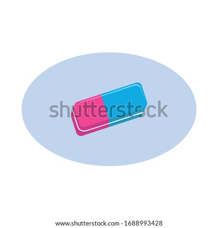 Eraser illustration design element, flat icon