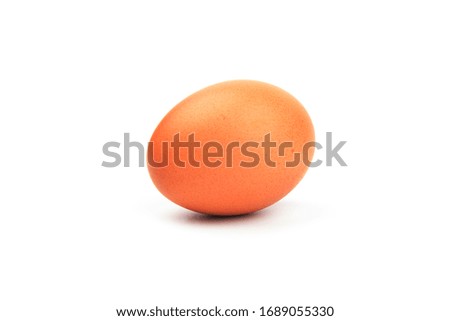 Brown chicken eggs, isolated on white background. Close-up.  Easter concept, space for text. 