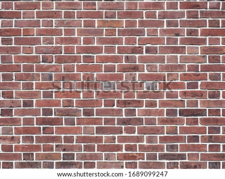 red block brick wall for background