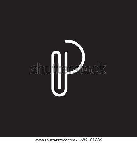 initial letter P clip vector outline logo design inspiration