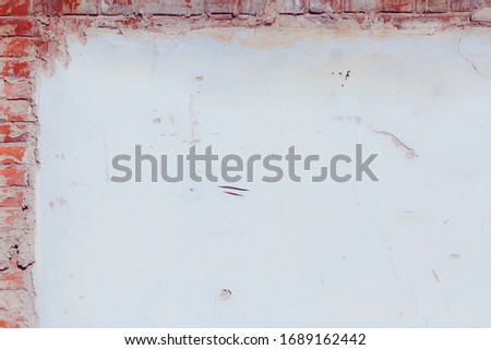 Textured brick wall for seamless background. Vintage design element. Copy space. Retro wallpaper. Use for display products.