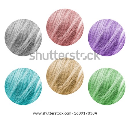 Samples of a hair palette in different colors
