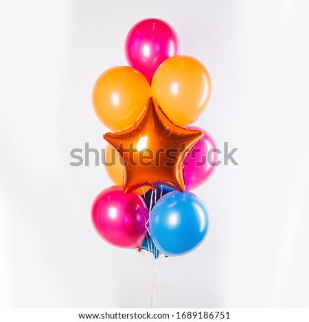 Colorful funny balloons. Background, low depth of focus.