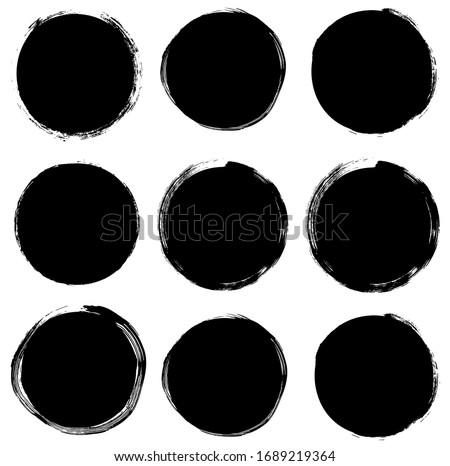 Abstract vector shapes, black graphic elements for product design, banners and buttons Royalty-Free Stock Photo #1689219364