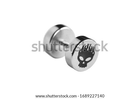 Cool metal earrings collection. Brutal unisex piercing. Piercing with awesome images. Metal stylish accessories.