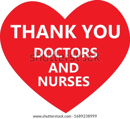 "Thank you Doctors" healthcare worker and Medical doctor, nurse . Hospital profession concept vector illustration. Simple flat cartoon style clip art for epidemic covid-19 pandemic quarantine
