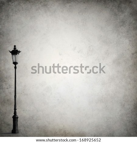 Grunge background template with old-fashioned street light