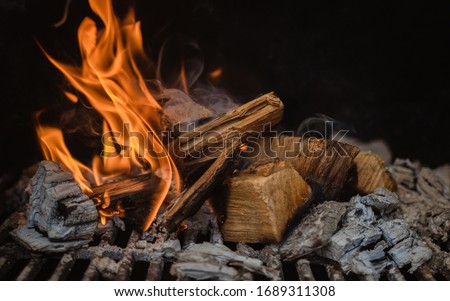 Texas Southern BBQ Brisket being Hickory Smoked on a chamber smoker and grill. Royalty-Free Stock Photo #1689311308