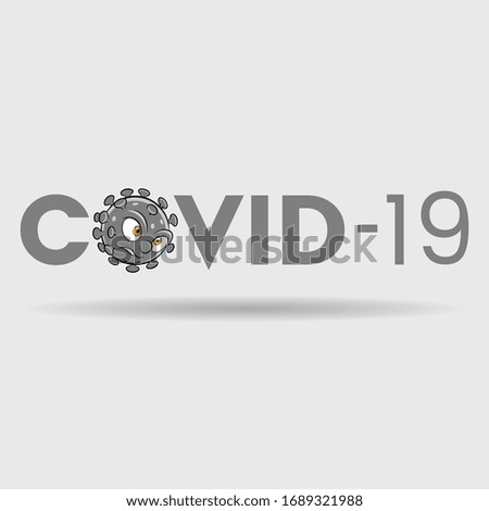 Illustration of Attacking Coronavirus over Grey Covid-19 Text
