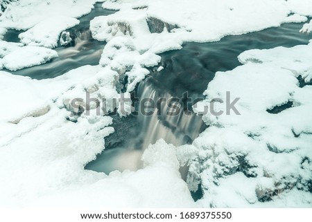 flowing water at Hourunkoski, winter edition