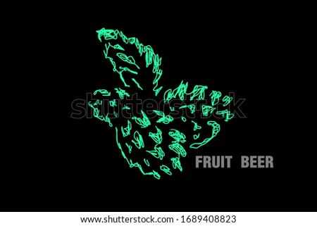 beer fruit illustration with scribble art or digital hand drawn for background or t-shirt design