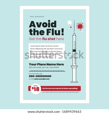 a flu vaccine campaign flyer Royalty-Free Stock Photo #1689439663