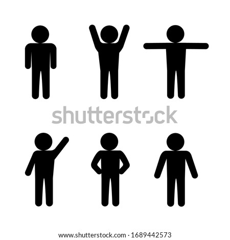 little black men with different positions of hands