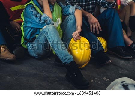 Factory shutdown due to outbreak of Coronavirus Disease 2019 or COVID-19. Concept of economic crisis, people unemployment and production Royalty-Free Stock Photo #1689451408