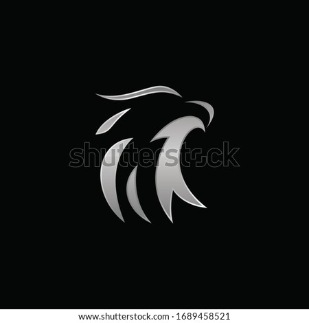simple strong gray eagle vector logo