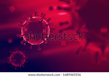 3D rendering. Corona virus , COVID-19 microscopic virus corona virus disease