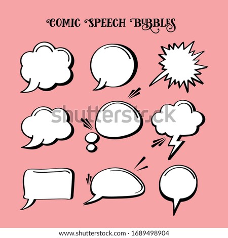 set of comic bubbles and elements