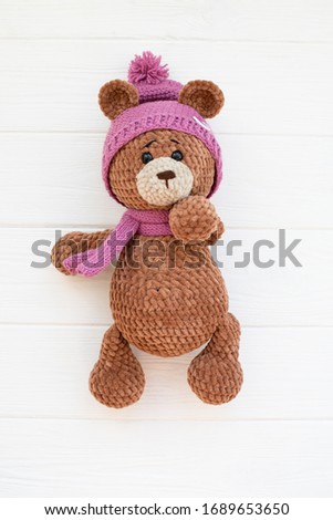 Crocheted teddy bear for little children
