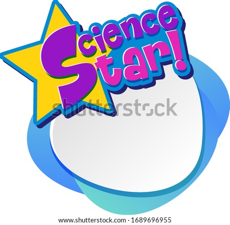 Background template design with word science star illustration