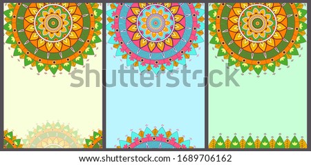 Vector design of floral mandala design background for banner card template