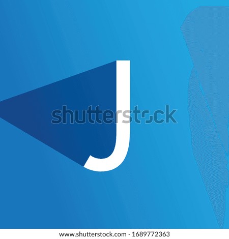White Letter J on Blue Background
